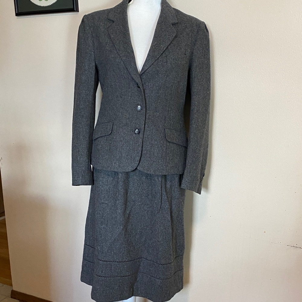 Chaus Charcoal Blazer and Skirt Set